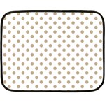 Polka Dots - Khaki Brown on White Fleece Blanket (Mini)