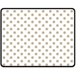 Polka Dots - Khaki Brown on White Fleece Blanket (Medium) (One Side)
