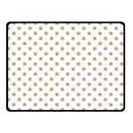 Polka Dots - Khaki Brown on White Double Sided Fleece Blanket (Small) (Two Sides)