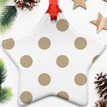 Polka Dots - Khaki Brown on White Ornament (Star)