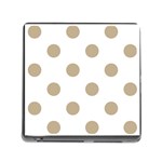 Polka Dots - Khaki Brown on White Memory Card Reader (Square)