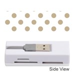 Polka Dots - Khaki Brown on White Memory Card Reader (Stick)