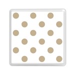 Polka Dots - Khaki Brown on White Memory Card Reader with Storage (Square)