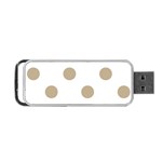 Polka Dots - Khaki Brown on White Portable USB Flash (Two Sides)