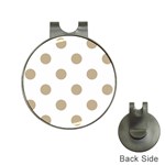 Polka Dots - Khaki Brown on White Golf Ball Marker Hat Clip