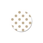 Polka Dots - Khaki Brown on White Golf Ball Marker