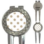 Polka Dots - Khaki Brown on White 3-in-1 Golf Divot