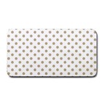 Polka Dots - Khaki Brown on White Medium Bar Mat
