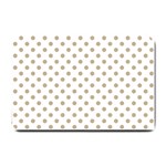 Polka Dots - Khaki Brown on White Small Doormat