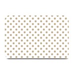 Polka Dots - Khaki Brown on White Plate Mat