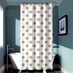 Polka Dots - Khaki Brown on White Shower Curtain 36  x 72  (Stall)