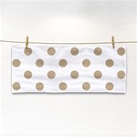 Polka Dots - Khaki Brown on White Hand Towel