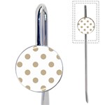 Polka Dots - Khaki Brown on White Book Mark