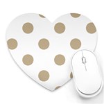 Polka Dots - Khaki Brown on White Heart Mousepad