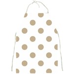 Polka Dots - Khaki Brown on White Full Print Apron