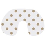 Polka Dots - Khaki Brown on White Travel Neck Pillow