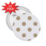 Polka Dots - Khaki Brown on White 2.25  Button (10 pack)
