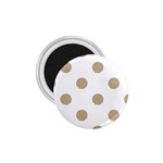 Polka Dots - Khaki Brown on White 1.75  Magnet