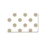 Polka Dots - Khaki Brown on White Magnet (Name Card)
