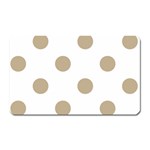 Polka Dots - Khaki Brown on White Magnet (Rectangular)
