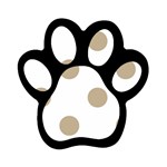 Polka Dots - Khaki Brown on White Magnet (Paw Print)