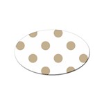 Polka Dots - Khaki Brown on White Sticker (Oval)