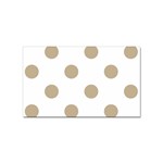 Polka Dots - Khaki Brown on White Sticker Rectangular (100 pack)