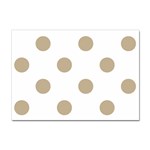 Polka Dots - Khaki Brown on White Sticker A4 (10 pack)