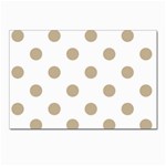 Polka Dots - Khaki Brown on White Postcards 5  x 7  (Pkg of 10)