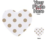 Polka Dots - Khaki Brown on White Multi-purpose Cards (Heart)