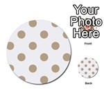 Polka Dots - Khaki Brown on White Multi-purpose Cards (Round)
