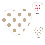 Polka Dots - Khaki Brown on White Playing Cards (Heart)