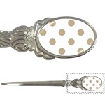 Polka Dots - Khaki Brown on White Letter Opener