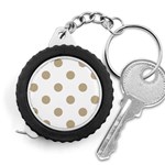 Polka Dots - Khaki Brown on White Measuring Tape