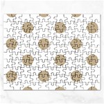 Polka Dots - Khaki Brown on White Jigsaw Puzzle (Rectangular)