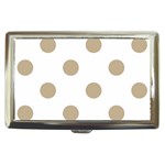 Polka Dots - Khaki Brown on White Cigarette Money Case