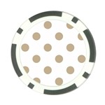 Polka Dots - Khaki Brown on White Poker Chip Card Guard (10 pack)