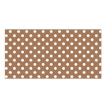 Polka Dots - White on French Beige Satin Shawl