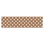 Polka Dots - White on French Beige Satin Scarf (Oblong)