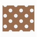Polka Dots - White on French Beige Small Glasses Cloth