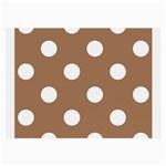 Polka Dots - White on French Beige Large Glasses Cloth (2 Sides)