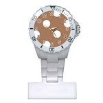 Polka Dots - White on French Beige Nurses Watch