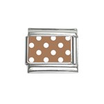 Polka Dots - White on French Beige Italian Charm (9mm)