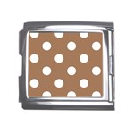 Polka Dots - White on French Beige Mega Link Italian Charm (18mm)