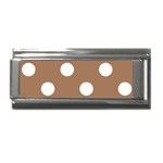Polka Dots - White on French Beige Superlink Italian Charm (9mm)