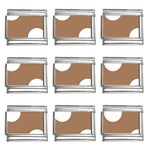 Polka Dots - White on French Beige 9mm Italian Charm (9 pack)