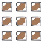 Polka Dots - White on French Beige Mega Link Italian Charm (9 pack)