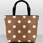 Polka Dots - White on French Beige Bucket Bag