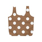 Polka Dots - White on French Beige Full Print Recycle Bag (S)