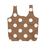 Polka Dots - White on French Beige Full Print Recycle Bag (M)